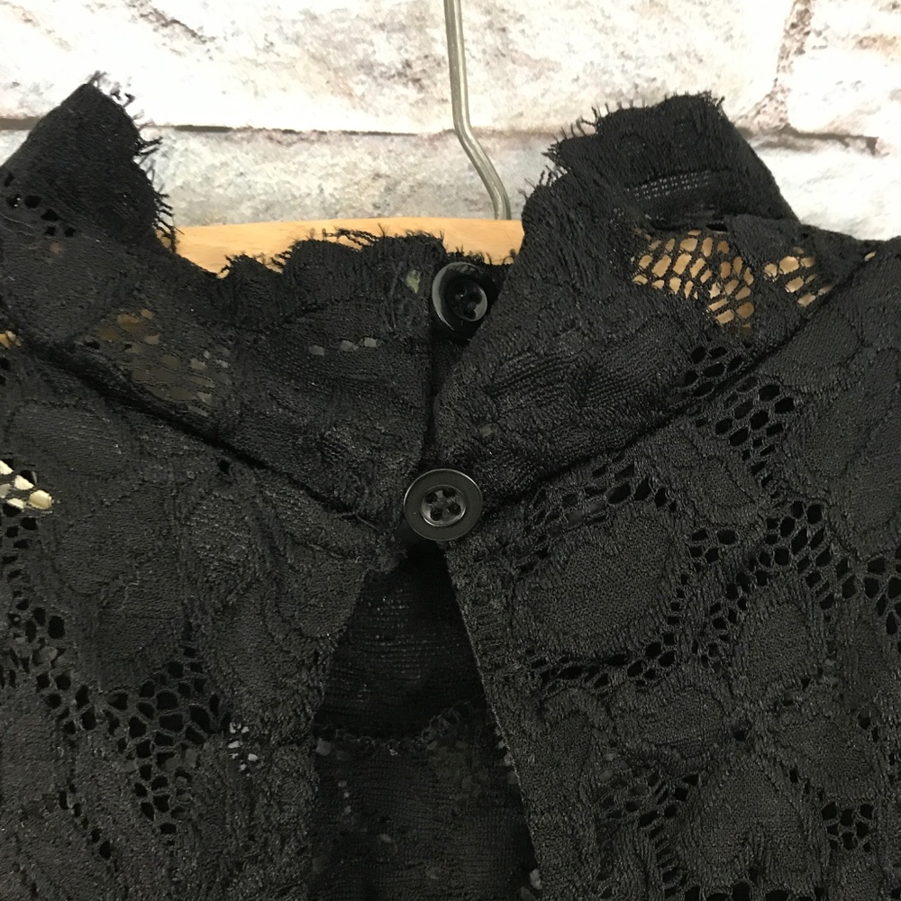 Francesca's Miami Black Lace High Neck  Romper - Picture 4 of 8